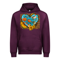 Mauve Wine fall pattern heart with leopard background Urban Hoodie - HRA Design Shop