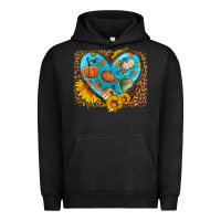Pigment Black fall pattern heart with leopard background Urban Hoodie - HRA Design Shop
