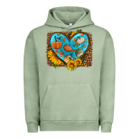 Pigment Oil Green fall pattern heart with leopard background Urban Hoodie - HRA Design Shop