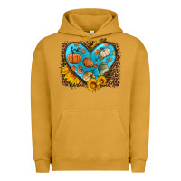 Pigment Peanut Butter fall pattern heart with leopard background Urban Hoodie - HRA Design Shop