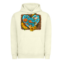 Pigment Pistachio fall pattern heart with leopard background Urban Hoodie - HRA Design Shop