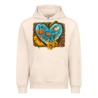Sandshell fall pattern heart with leopard background Urban Hoodie - HRA Design Shop