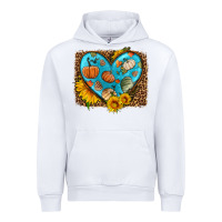 White fall pattern heart with leopard background Urban Hoodie - HRA Design Shop