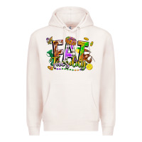Pale Pink fat tuesday Premium Hoodie - FaDigitalArtStudio