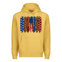 Antique Gold Back to blue brushstroke 4th of july Premium Hoodie - CowGirlArtShop