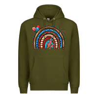Army Green American rainbow Premium Hoodie - Neo Western