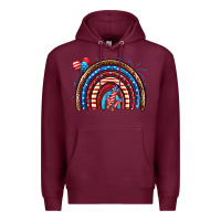 Burgundy American rainbow Premium Hoodie - Neo Western