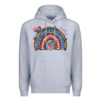 Heather Grey American rainbow Premium Hoodie - Neo Western