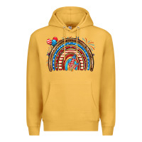 Mustard American rainbow Premium Hoodie - Neo Western