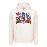 Pale Pink American rainbow Premium Hoodie - Neo Western