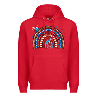 Red American rainbow Premium Hoodie - Neo Western