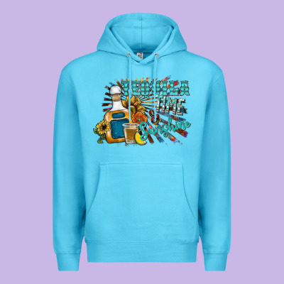 Tequila Time & Sunshine Premium Hoodie Designed By Sublimationcraftshop