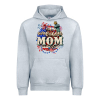 Heather Grey American Mom 4th of July Urban Hoodie - CowGirlArtShop