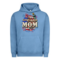 Pigment Pebble Blue American Mom 4th of July Urban Hoodie - CowGirlArtShop
