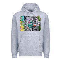 Heather Grey cactus Premium Hoodie - CowhideDigitalArt