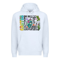 White cactus Premium Hoodie - CowhideDigitalArt