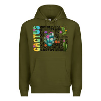 Army Green cactus Premium Hoodie - CowhideDigitalArt