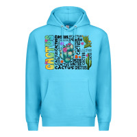 Ocean Blue cactus Premium Hoodie - CowhideDigitalArt