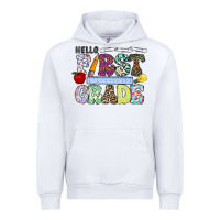 White hellofirstgrade Urban Hoodie - CowhideDigitalArt