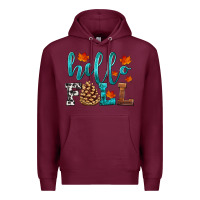 Burgundy hello fall Premium Hoodie - HRA Design Shop
