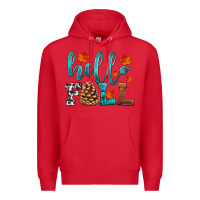 Red hello fall Premium Hoodie - HRA Design Shop