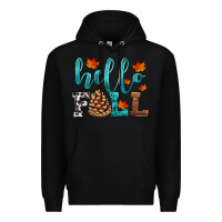 Black hello fall Premium Hoodie - HRA Design Shop