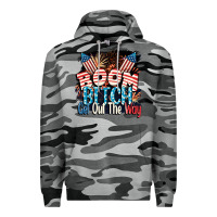 Slate Camo Boom bitch get out the way 4th of July Premium Hoodie - CowGirlArtShop