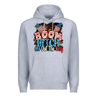 Heather Grey Boom bitch get out the way 4th of July Premium Hoodie - CowGirlArtShop