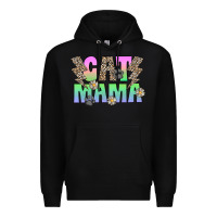 Black cat mama Premium Hoodie - CowhideDigitalArt