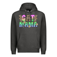 Charcoal Heather cat mama Premium Hoodie - CowhideDigitalArt