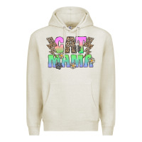 Oatmeal Heather cat mama Premium Hoodie - CowhideDigitalArt