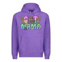 Purple cat mama Premium Hoodie - CowhideDigitalArt