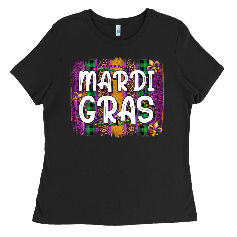 Mardi Gras Fleur De Lis Brush Stroke Ladies Tee by Artiststas | Teevron