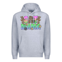 Heather Grey cat mama Premium Hoodie - CowhideDigitalArt