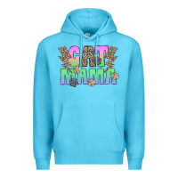 Ocean Blue cat mama Premium Hoodie - CowhideDigitalArt