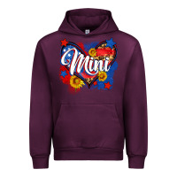 Mauve Wine American mini heart Urban Hoodie - Neo Western