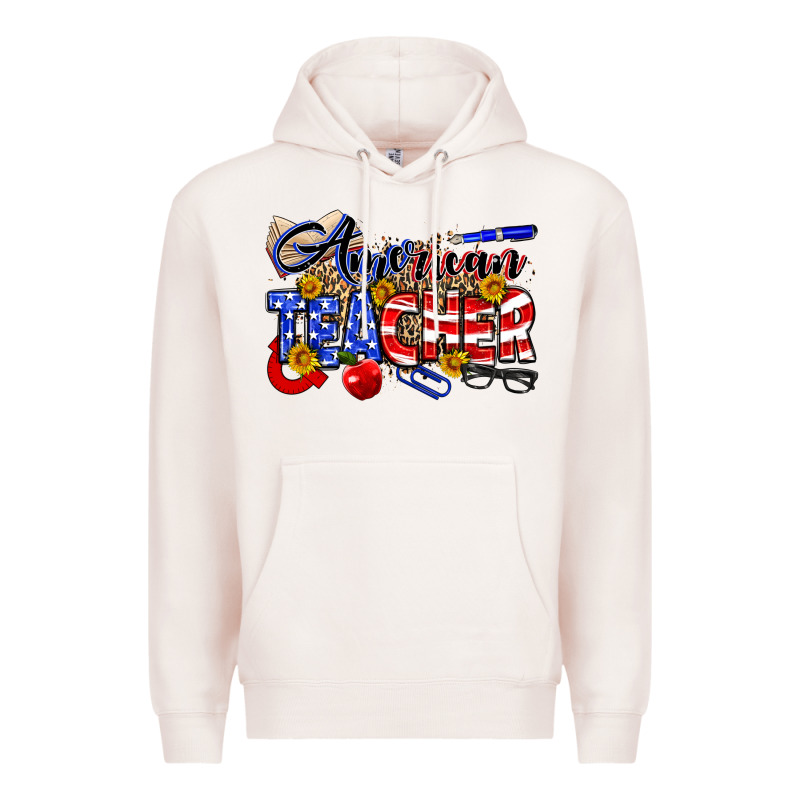 American Teacher Premium Hoodie by Neo Western | Teevron