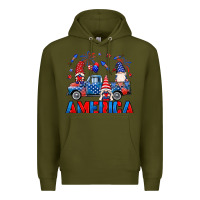 Army Green American truck gnomes Premium Hoodie - Neo Western