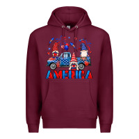 Burgundy American truck gnomes Premium Hoodie - Neo Western