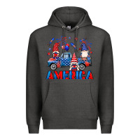 Charcoal Heather American truck gnomes Premium Hoodie - Neo Western