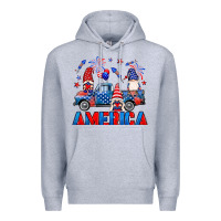 Heather Grey American truck gnomes Premium Hoodie - Neo Western