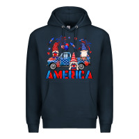 Navy American truck gnomes Premium Hoodie - Neo Western