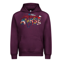 Mauve Wine American Nurse 4th of July Urban Hoodie - CowGirlArtShop