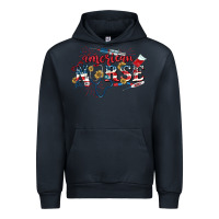 Navy American Nurse 4th of July Urban Hoodie - CowGirlArtShop