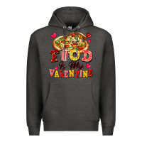 Charcoal Heather food is my valentine Premium Hoodie - FaDigitalArtStudio