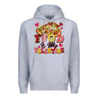 Heather Grey food is my valentine Premium Hoodie - FaDigitalArtStudio