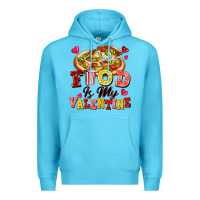 Ocean Blue food is my valentine Premium Hoodie - FaDigitalArtStudio