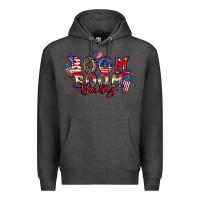 Charcoal Heather Boom boom baby 4th of july Premium Hoodie - CowGirlArtShop