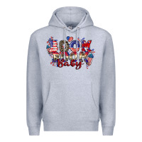 Heather Grey Boom boom baby 4th of july Premium Hoodie - CowGirlArtShop