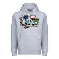 Heather Grey hello summer Premium Hoodie - SublimationCraftShop
